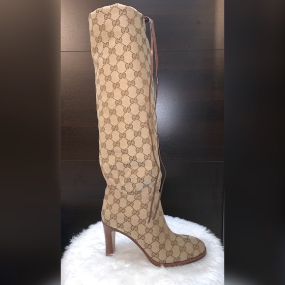 GUCCI GG canvas knee-high boots - Picture 4 of 7